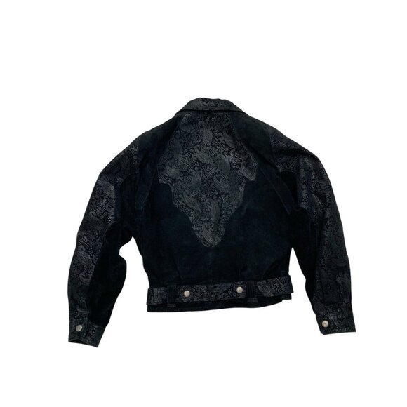 Vintage Wilsons Jacket Womens Sm Black Leather Crop Festival Y2K Western Cowgirl - Picture 6 of 11